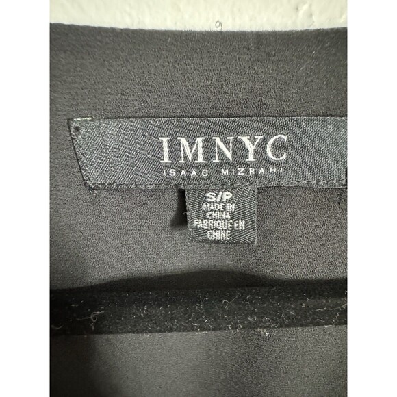 Isaac Mizrahi Black & Gold Polka Dot Blouse Top Shirt Petite Small GLAM EIGHTIES - Picture 6 of 9